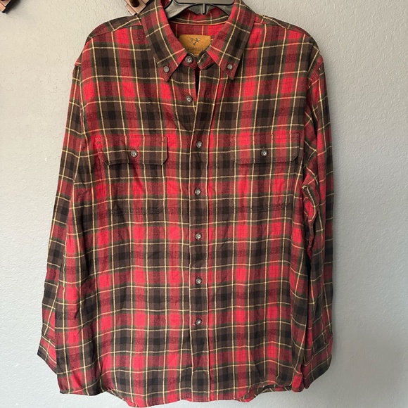 Outdoor Life Work Plaid Shirt Heavy Duty Flannel Casual 100% Cotton Men Large - Picture 1 of 10